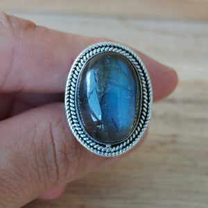 Sterling Silver 925 Silver Statement Ring Labradorite LABR07