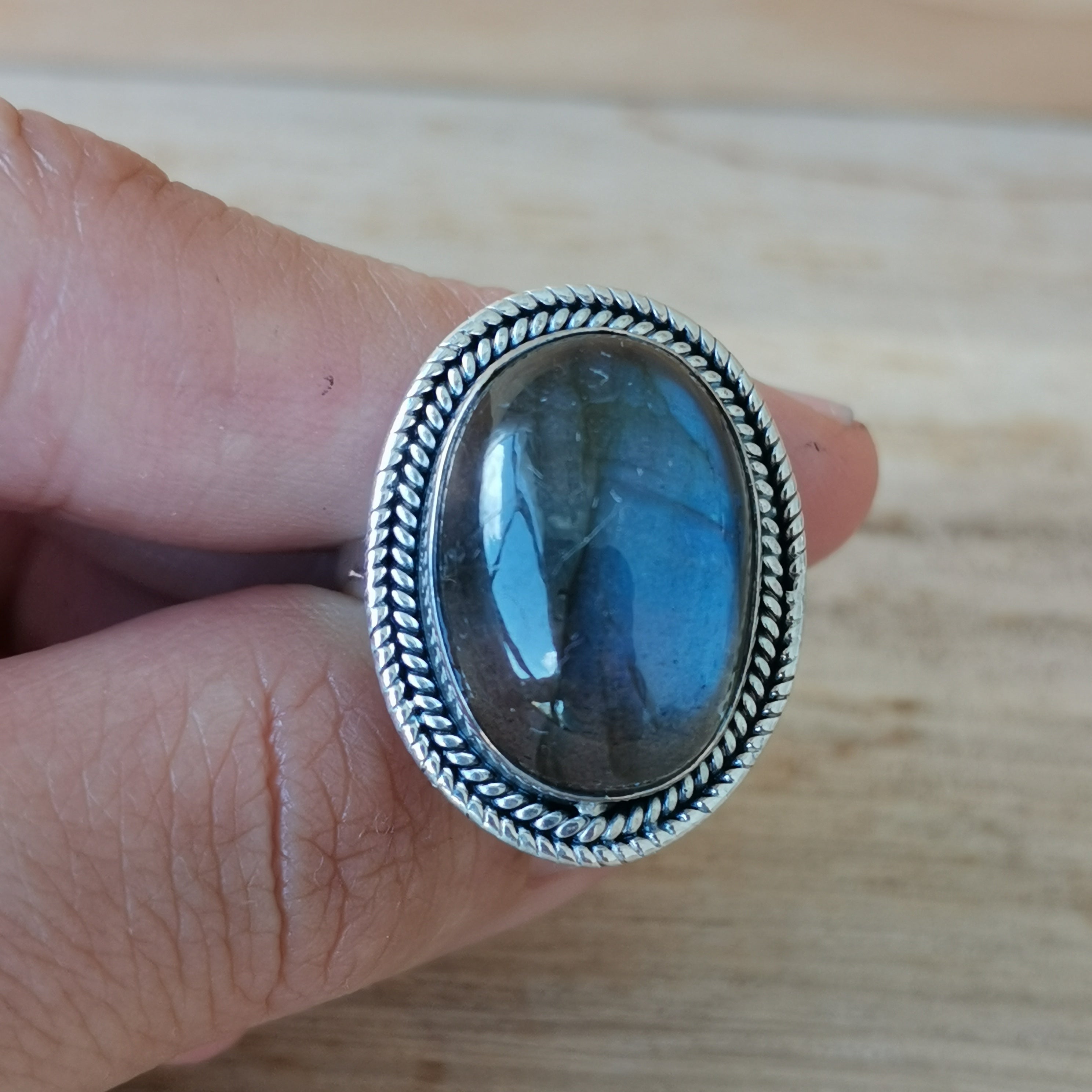 Sterling Silver 925 Silver Statement Ring Labradorite LABR07