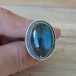 Sterling Silver 925 Silver Statement Ring Labradorite LABR07