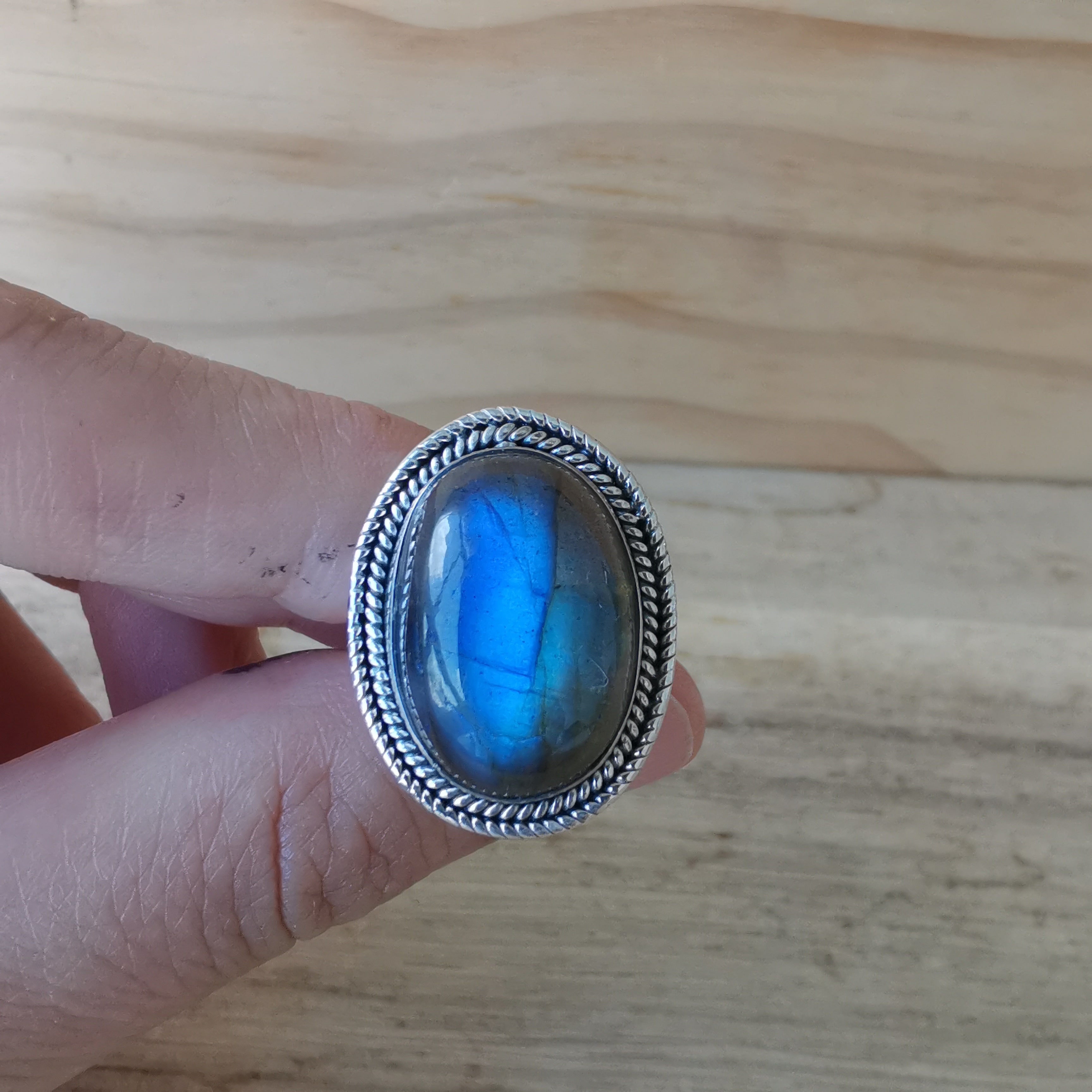 Sterling Silver 925 Silver Statement Ring Labradorite LABR07