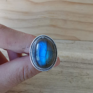 Sterling Silver 925 Silver Statement Ring Labradorite LABR07