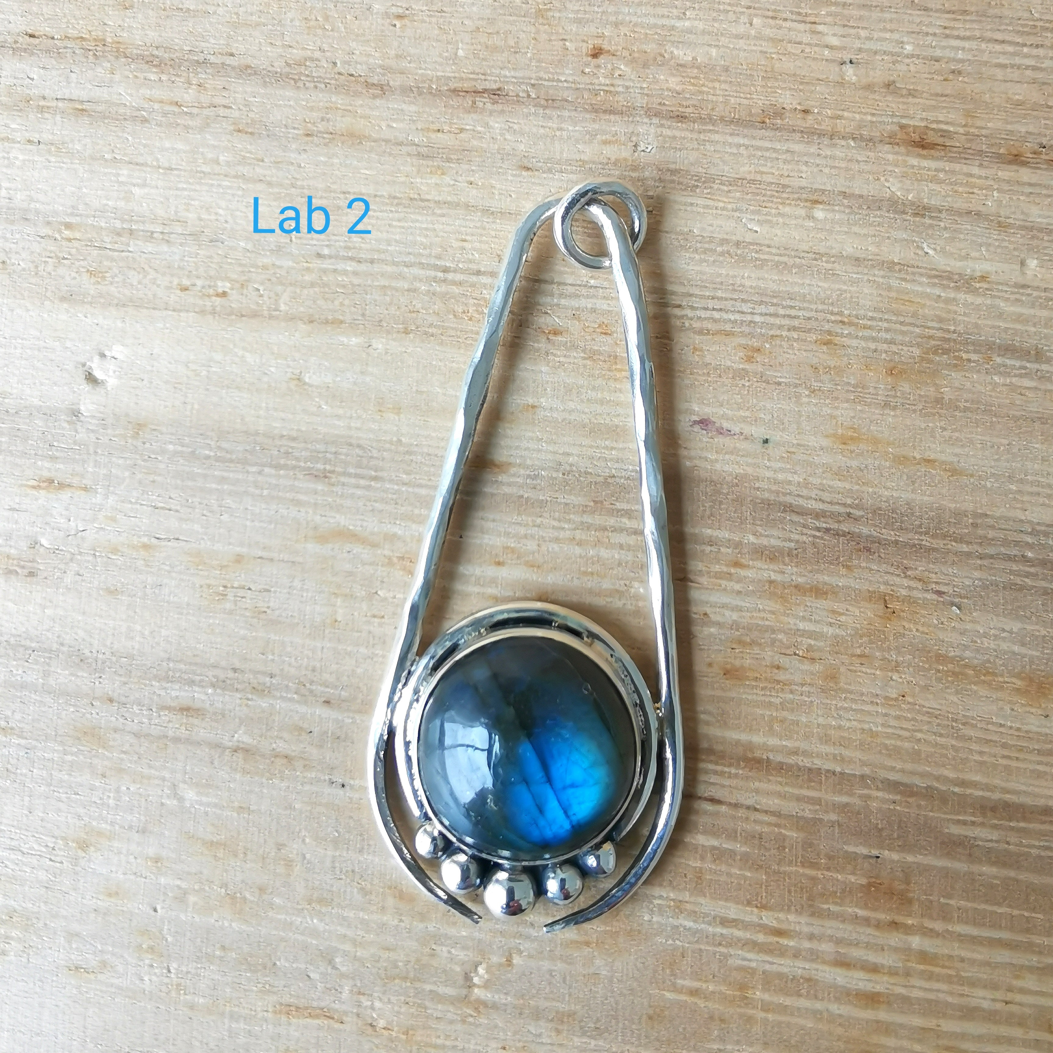 Sterling Silver 925 Labradorite Statement Pendant Suchi