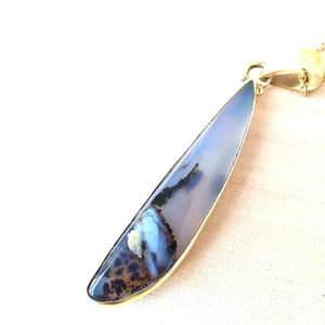 Premium Brass Statement Pendant Montana Agate