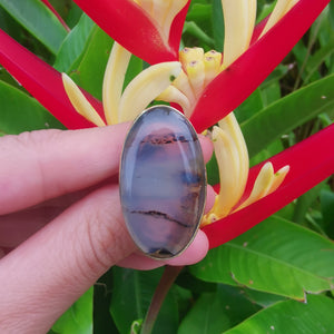 Brass Statement Ring Montana Agate