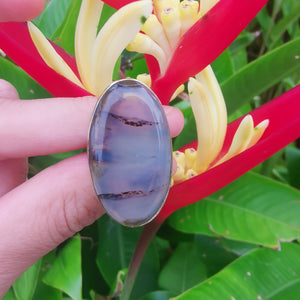 Brass Statement Ring Montana Agate