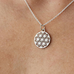 Sterling Silver 925 Minimalist Pendant Flower of Life
