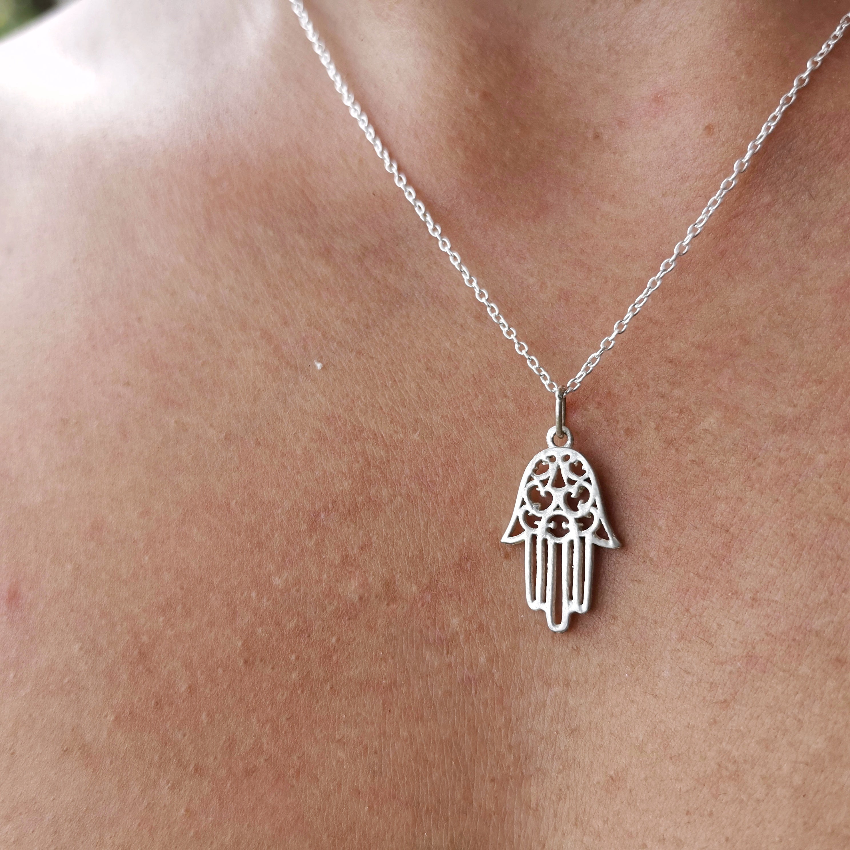 Sterling Silver 925 Minimalist Pendant Hamsa