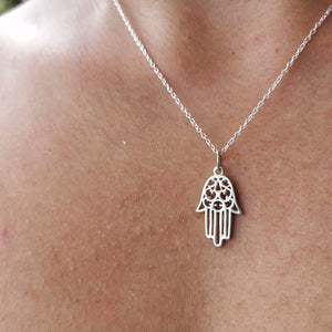 Sterling Silver 925 Minimalist Pendant Hamsa