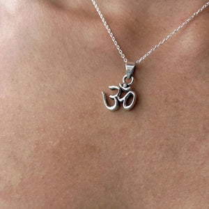 Sterling Silver 925 Minimalist Pendant Om