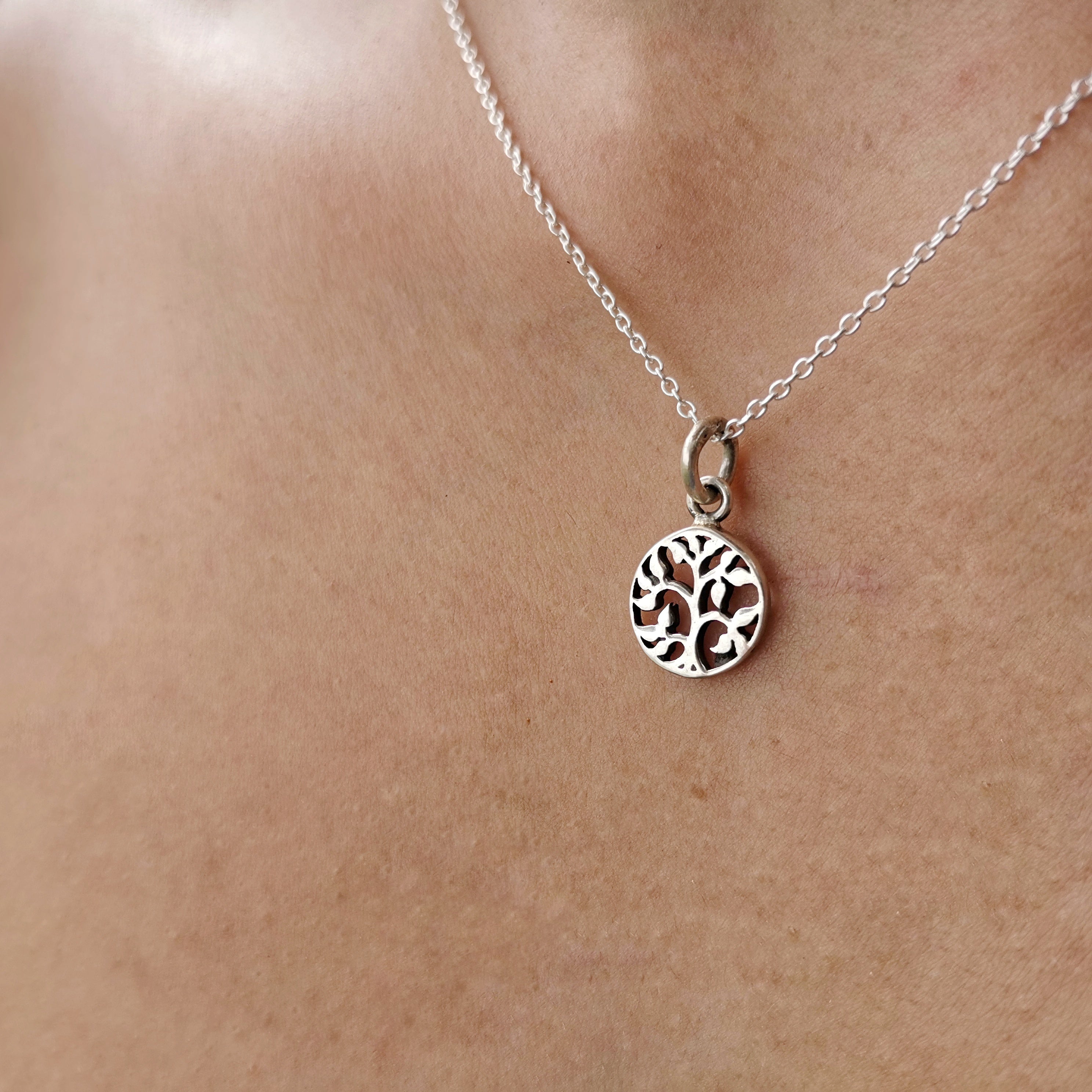 Sterling Silver 925 Minimalist Pendant Tree of Life