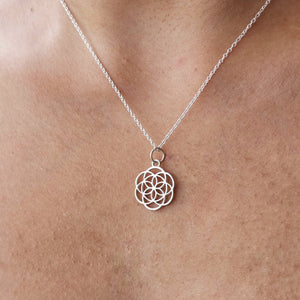 Sterling Silver 925 Minimalist Pendant Seed of Life
