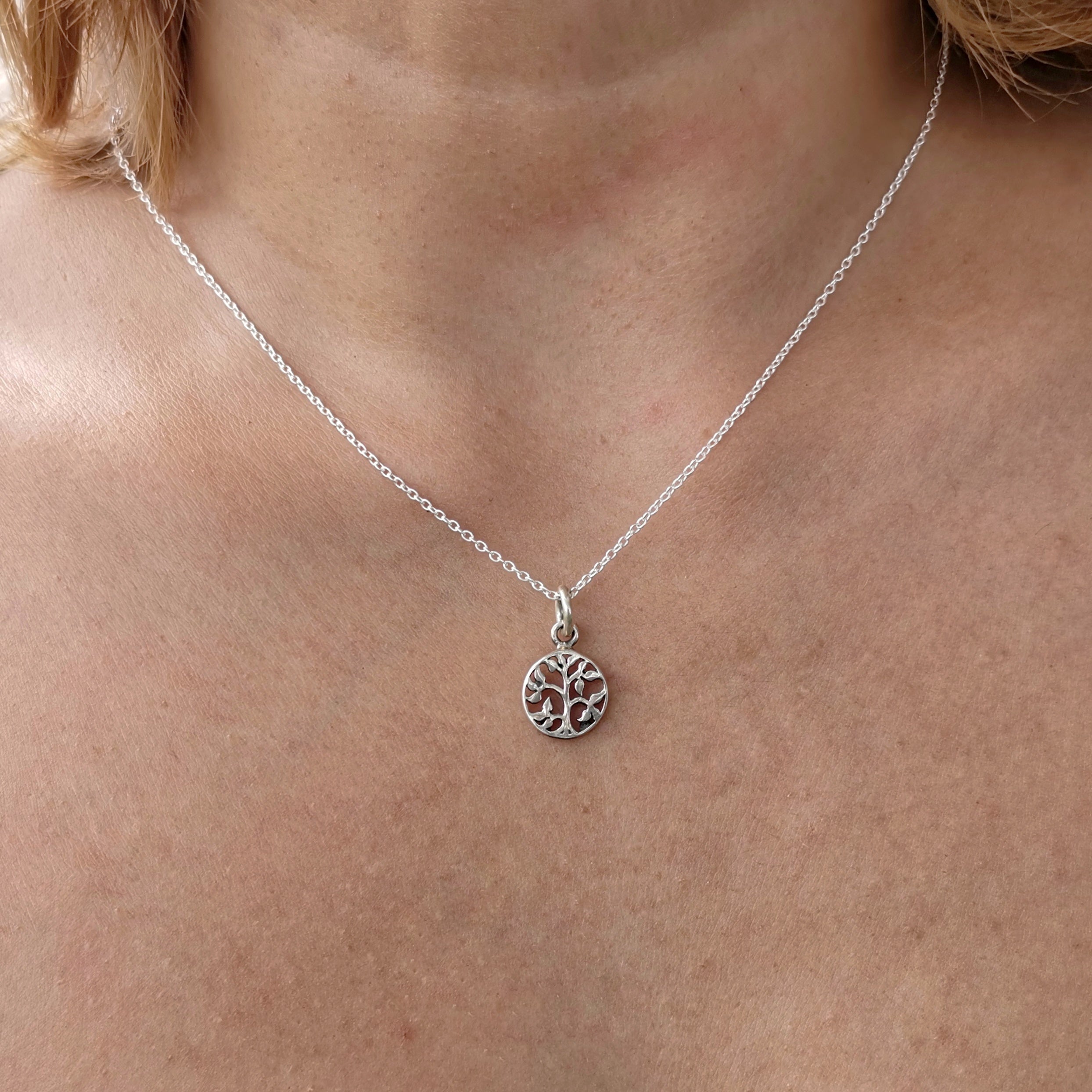 Sterling Silver 925 Minimalist Pendant Tree of Life