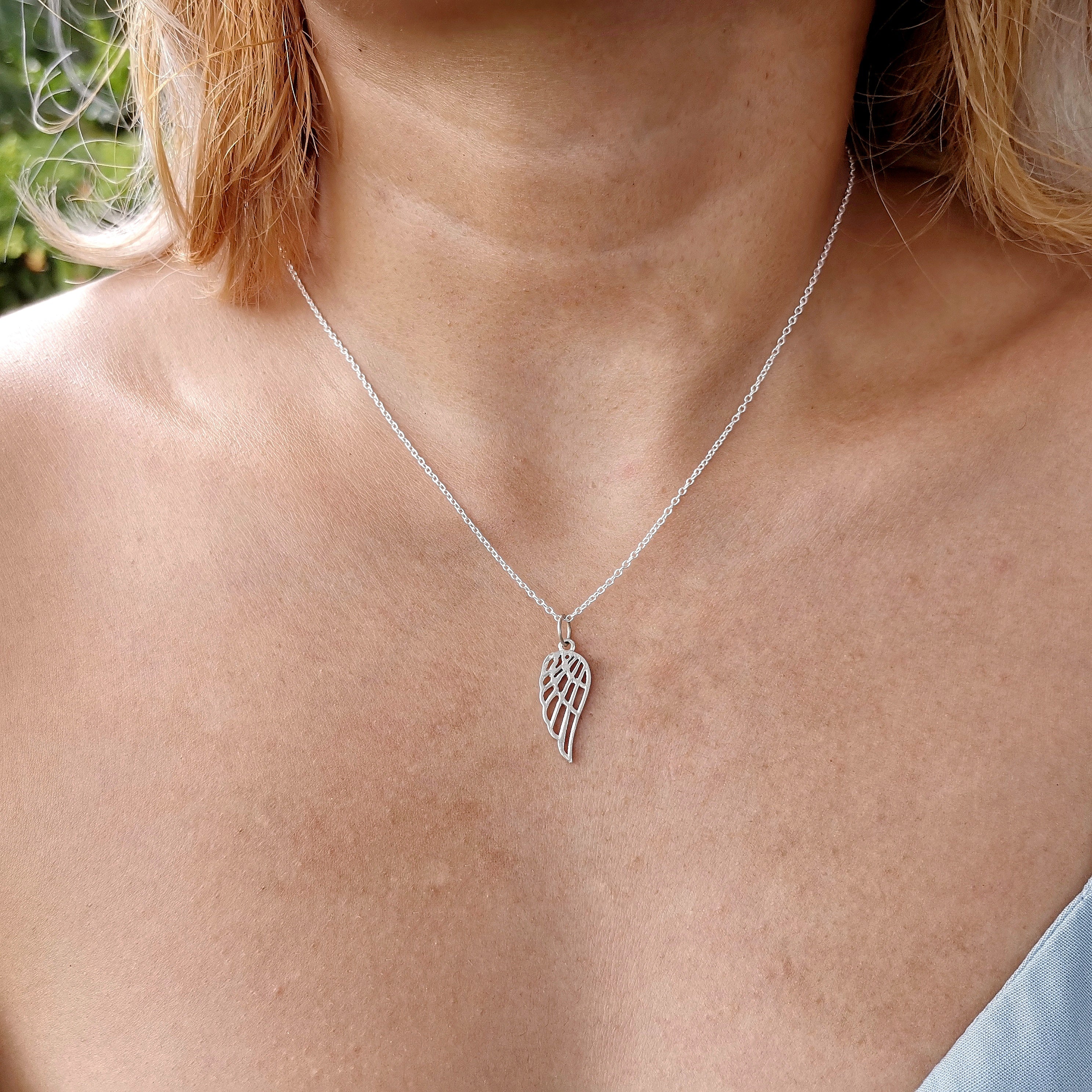 Sterling Silver 925 Minimalist Pendant Angel Wings
