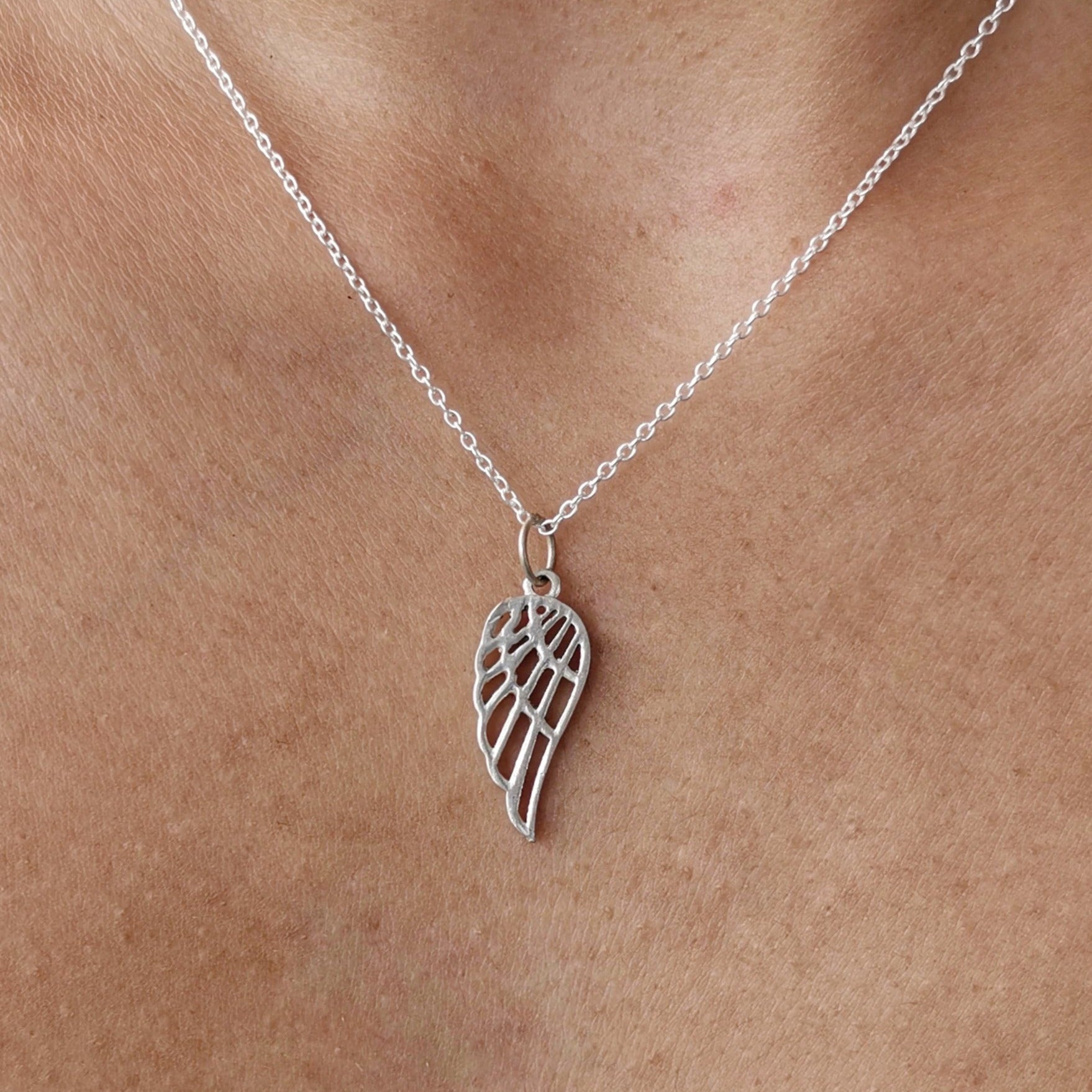 Sterling Silver 925 Minimalist Pendant Angel Wings