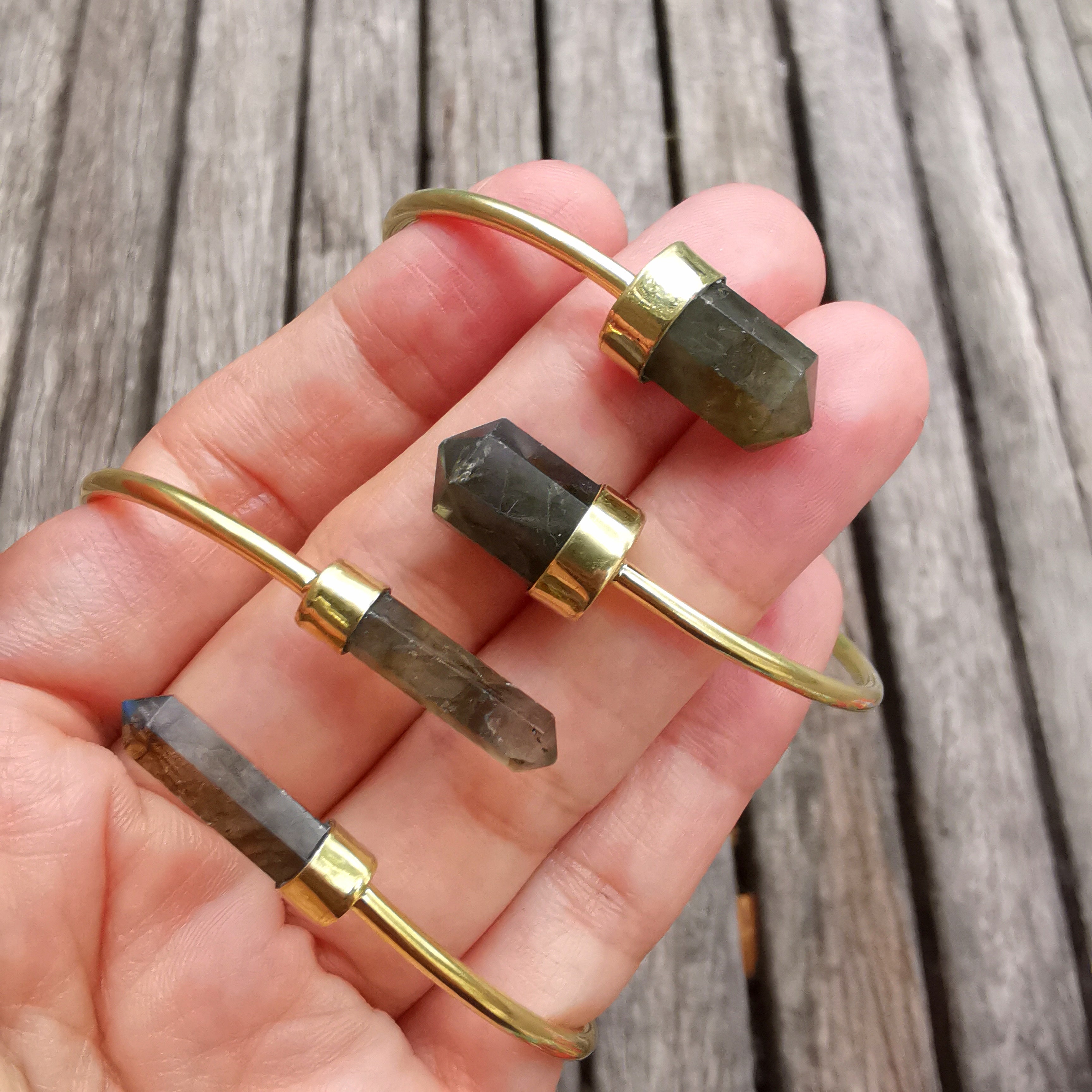 Premium Brass Bracelet Wand (various gemstones)