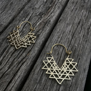 Premium Brass Hoop Earrings Sri Yantra