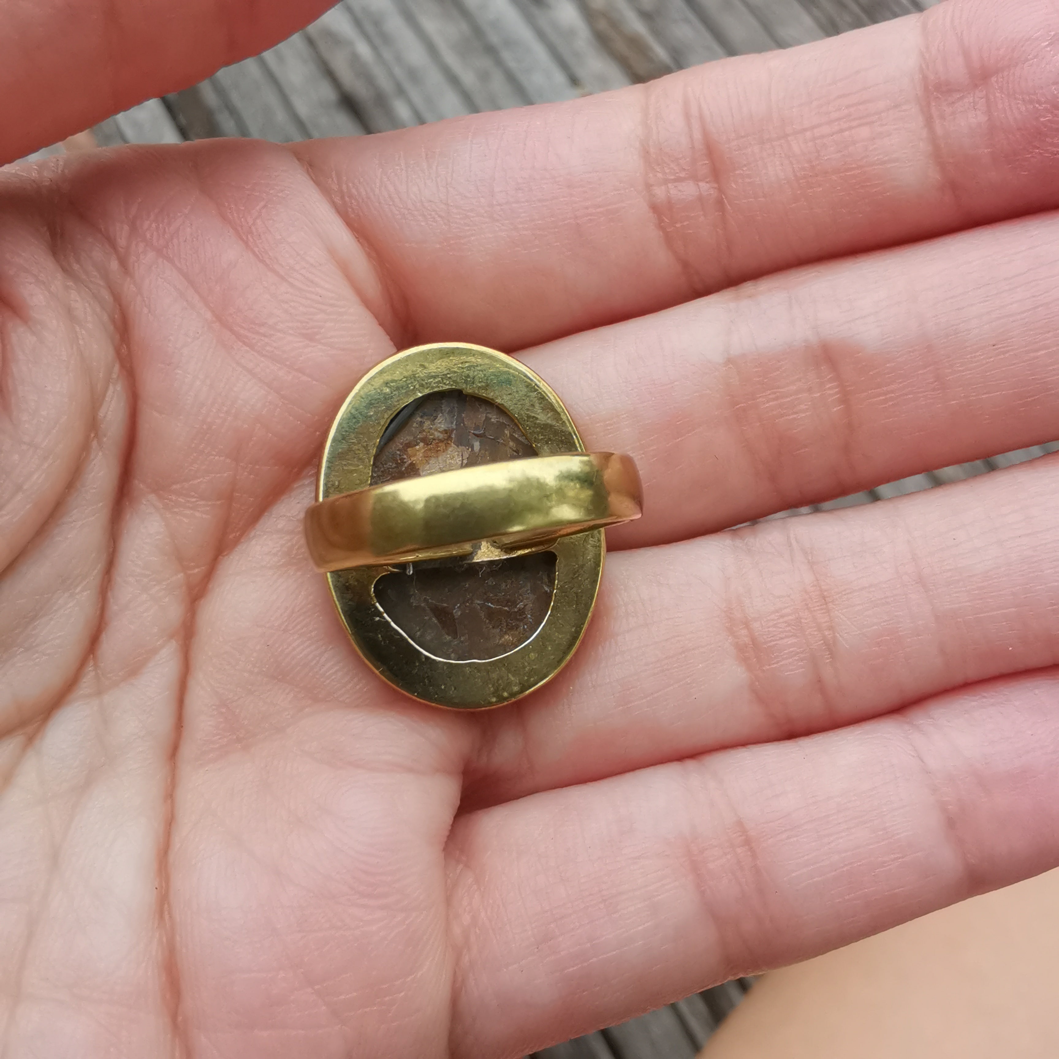 Premium Brass Statement Ring Bronzite