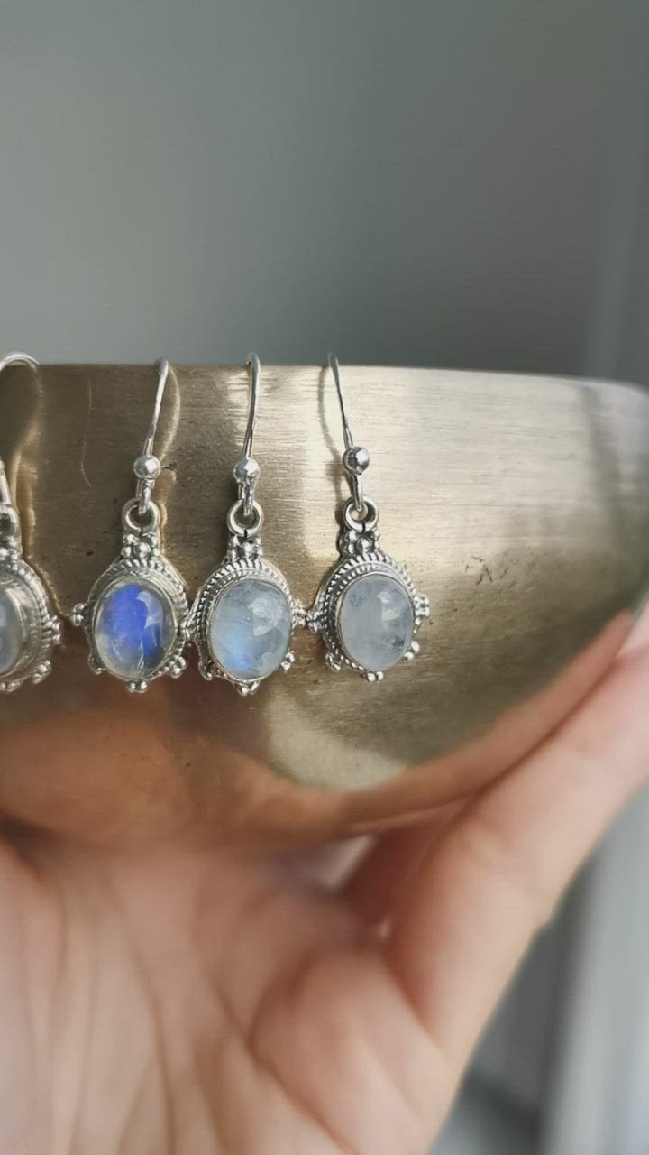 Sterling Silver 925 Earrings Labradorite Brillar